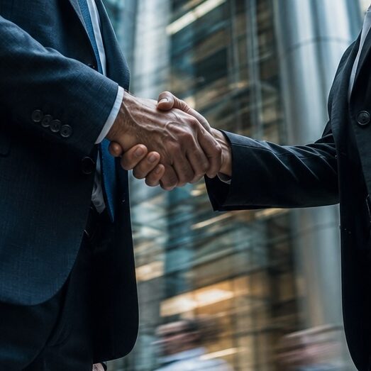 ai generated businesspeople shaking hands