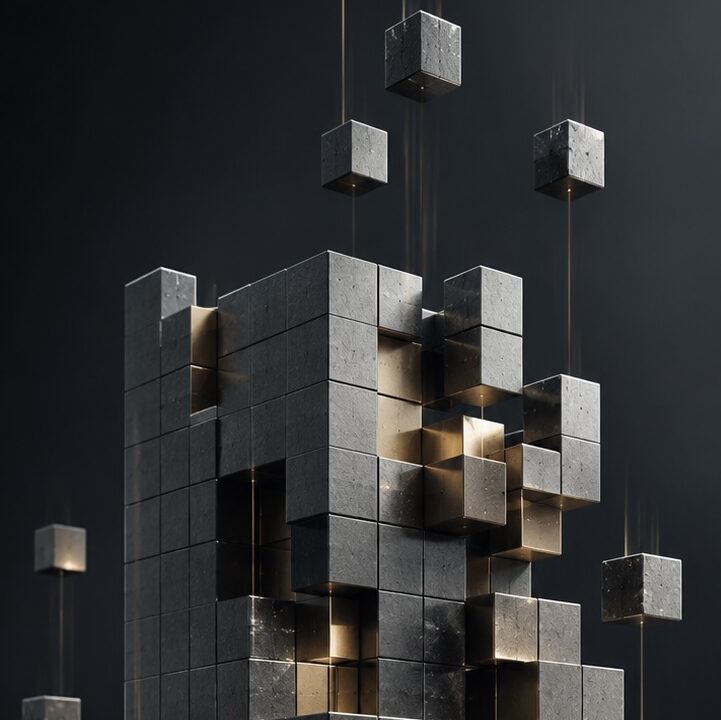 abstract tower of blocks